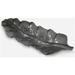 Smoked Leaf-Decorative Bowls & Trays