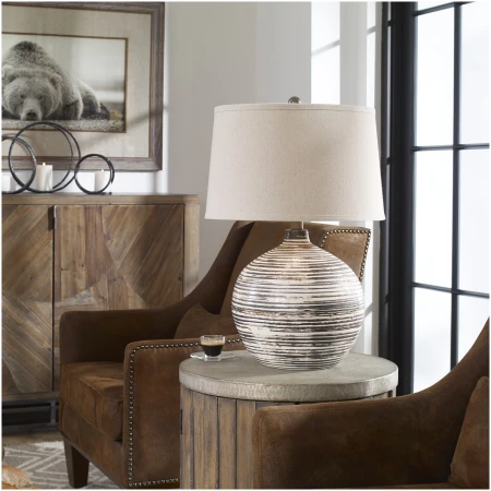 Uttermost Bloxom Mocha Ivory Lamp