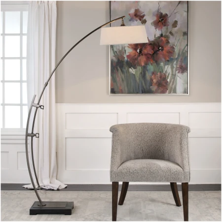 Uttermost Calogero Bronze Arc Floor Lamp