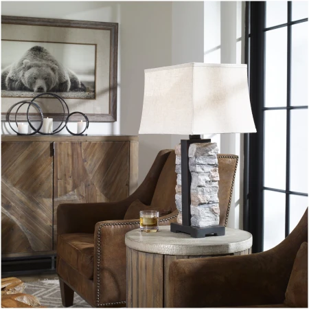 Uttermost Kodiak Stacked Stone Lamp