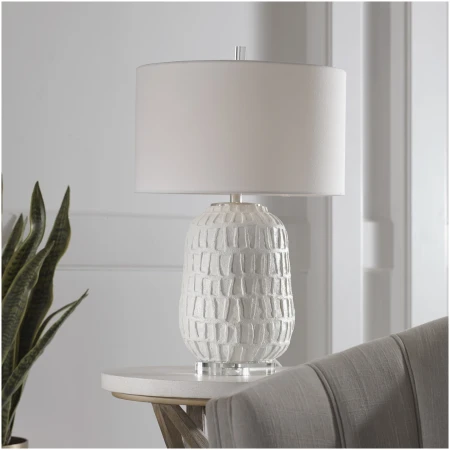 Uttermost Caelina Textured White Table Lamp