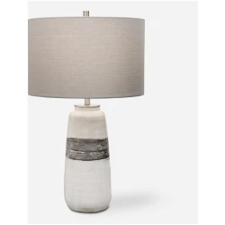 Comanche-White Crackle Table Lamp