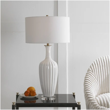 Uttermost Strauss White Ceramic Table Lamp