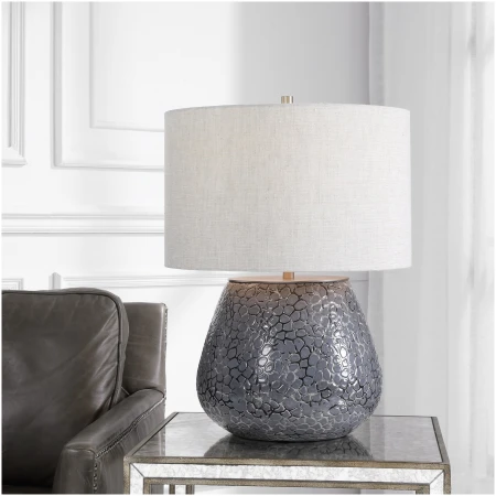 Uttermost Pebbles Metallic Gray Table Lamp