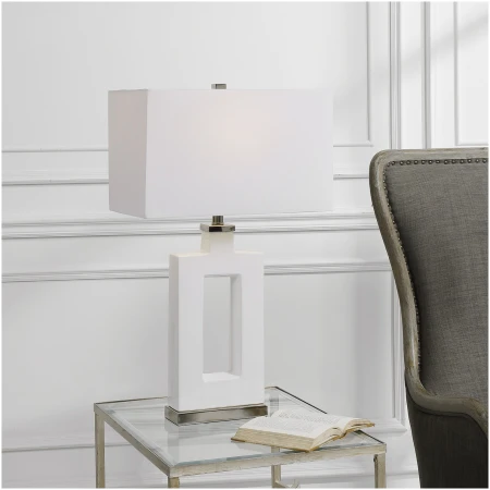 Uttermost Entry Modern White Table Lamp