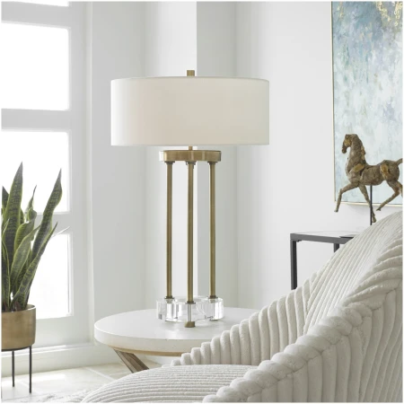 Uttermost Pantheon Brass Rod Table Lamp