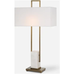 Column-White Marble Table Lamp