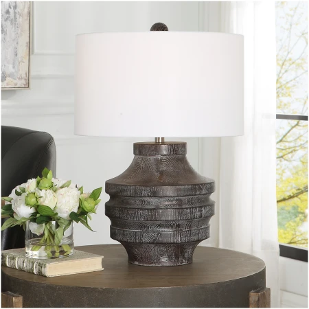 Uttermost Timber Carved Wood Table Lamp