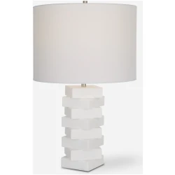 Ascent-White Geometric Table Lamp