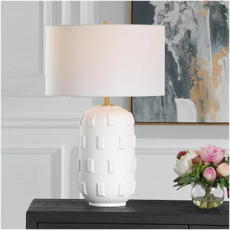 Uttermost Emerie Textured White Table Lamp