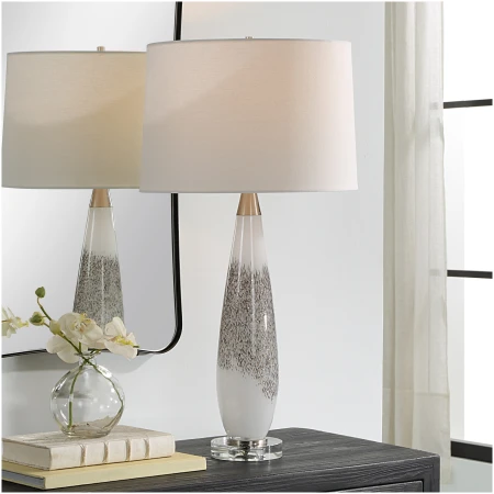 Uttermost Quinn White & Silver Table Lamp