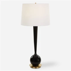 Brielle-Polished Black Table Lamp