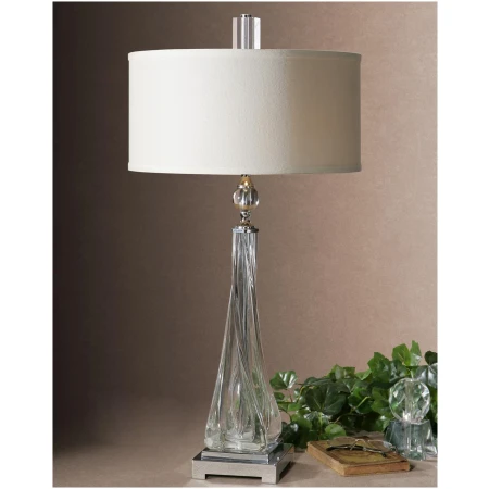 Uttermost Grancona Twisted Glass Table Lamp