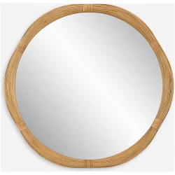 Salina-Round Bamboo Mirror