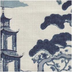 KORONA/BLUE - Prints Fabric Suitable For Drapery