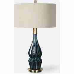 Prussian-Blue Ceramic Lamps