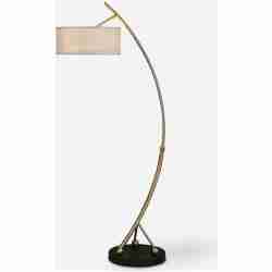 Vardar-Curved Brass Floor Lamp