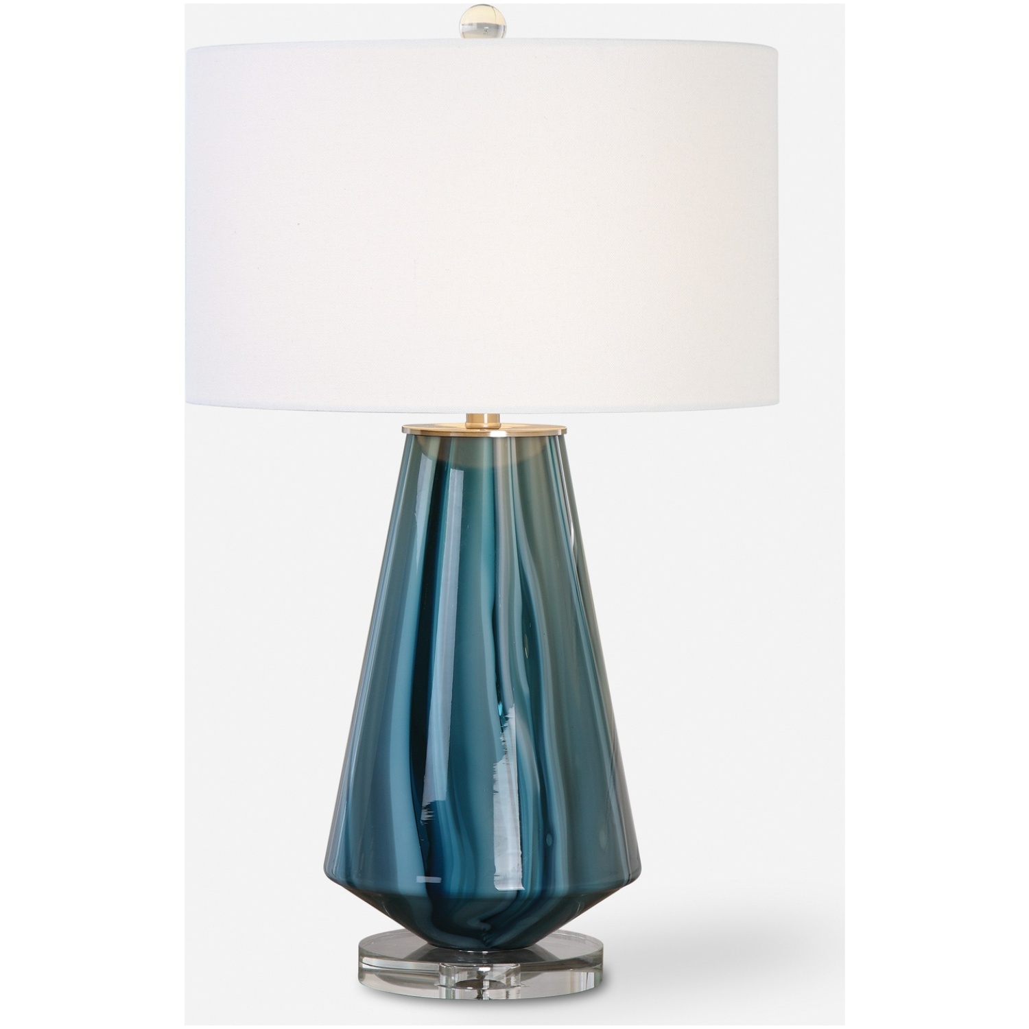 Pescara-Teal-Gray Glass Lamp