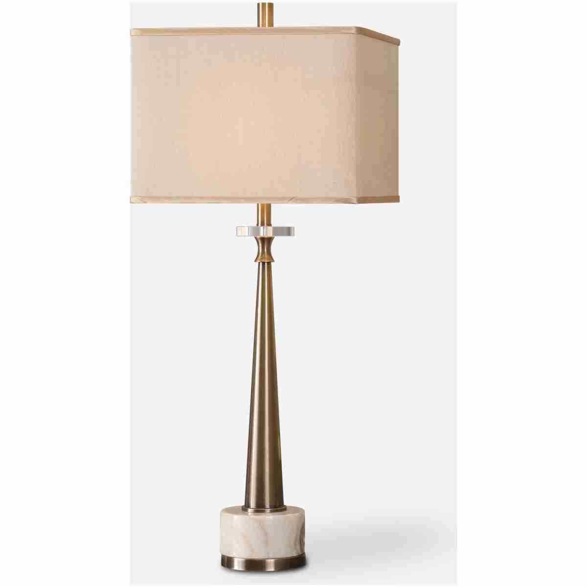 Verner-Tapered Brass Table Lamp