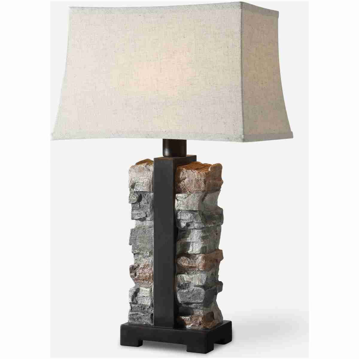 Kodiak-Stacked Stone Lamp