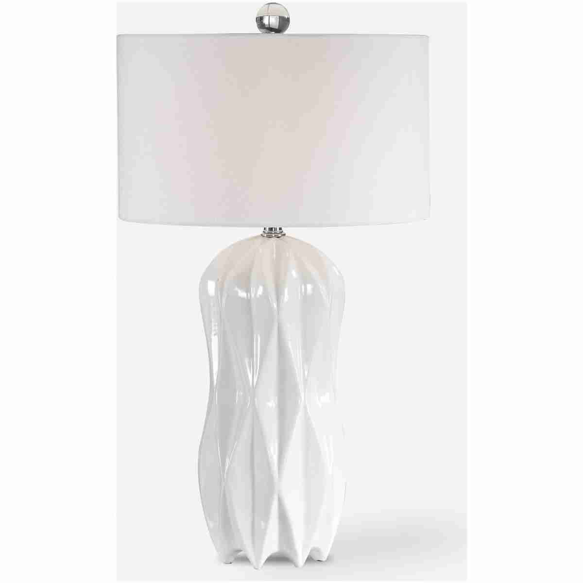 Malena-Glossy White Table Lamp