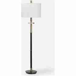 Maud-Maud Aged Black Floor Lamp