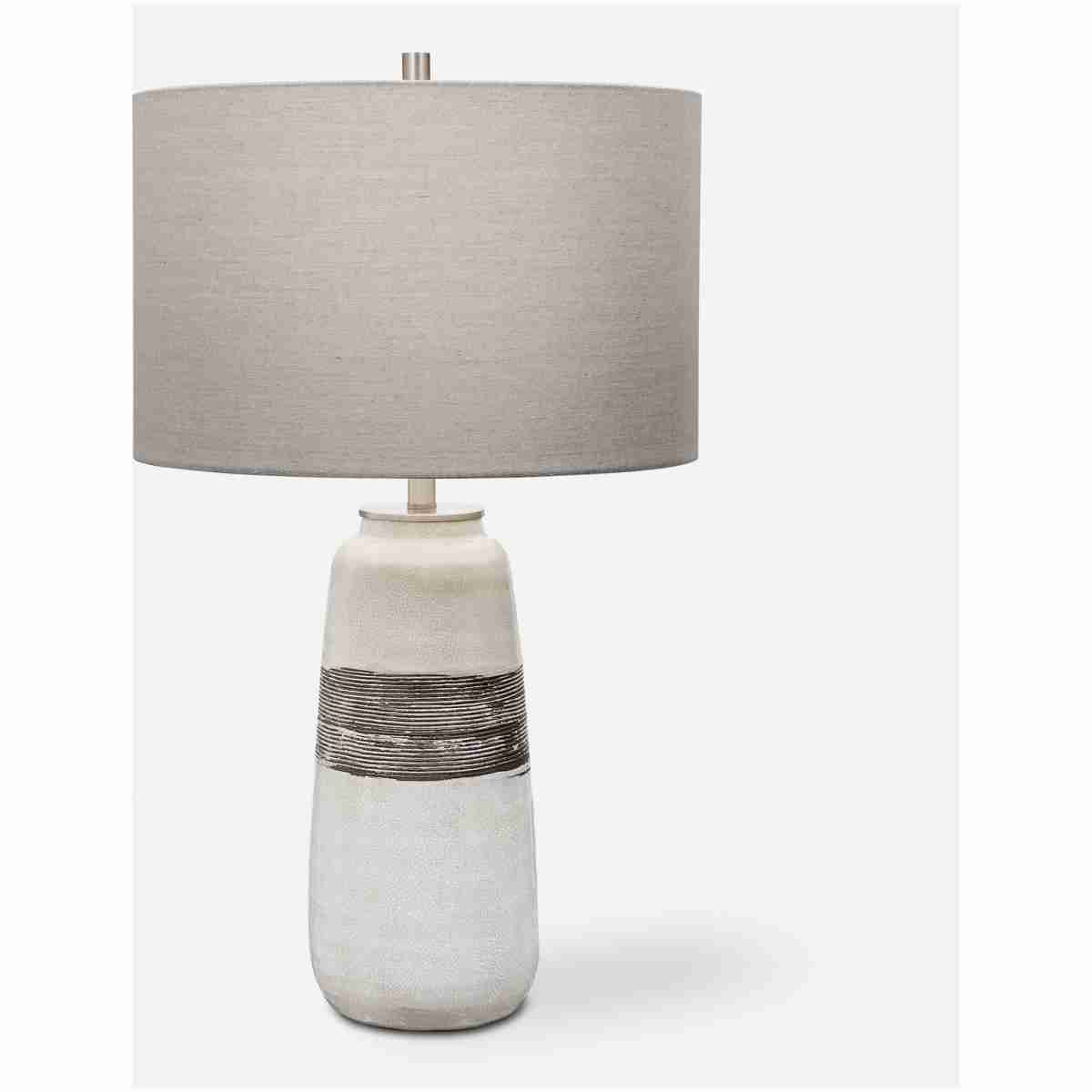 Comanche-White Crackle Table Lamp