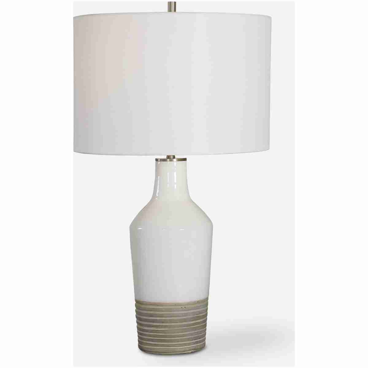 Dakota-White Crackle Table Lamp