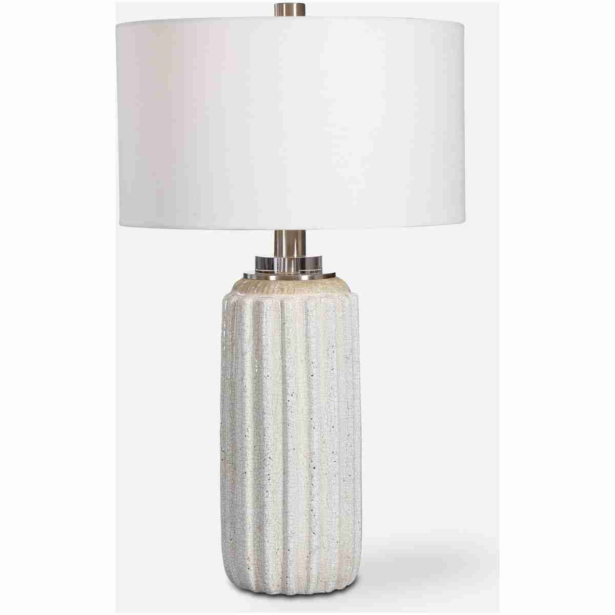 Azariah-White Crackle Table Lamp