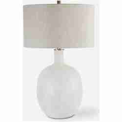 Whiteout-White Mottled Glass Table Lamp