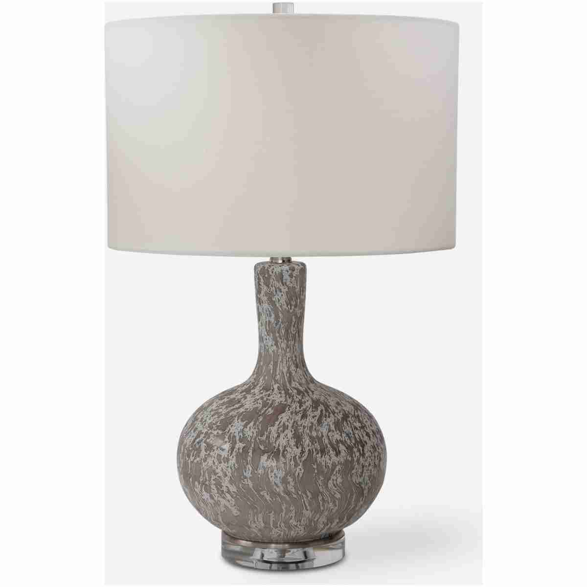 Turbulence-Distressed White Table Lamp