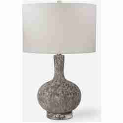 Turbulence-Distressed White Table Lamp