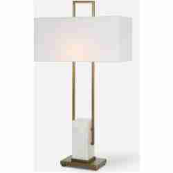 Column-White Marble Table Lamp