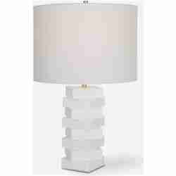 Ascent-White Geometric Table Lamp