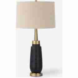 Spyglass-Black Wood Grain Table Lamp