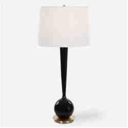 Brielle-Polished Black Table Lamp