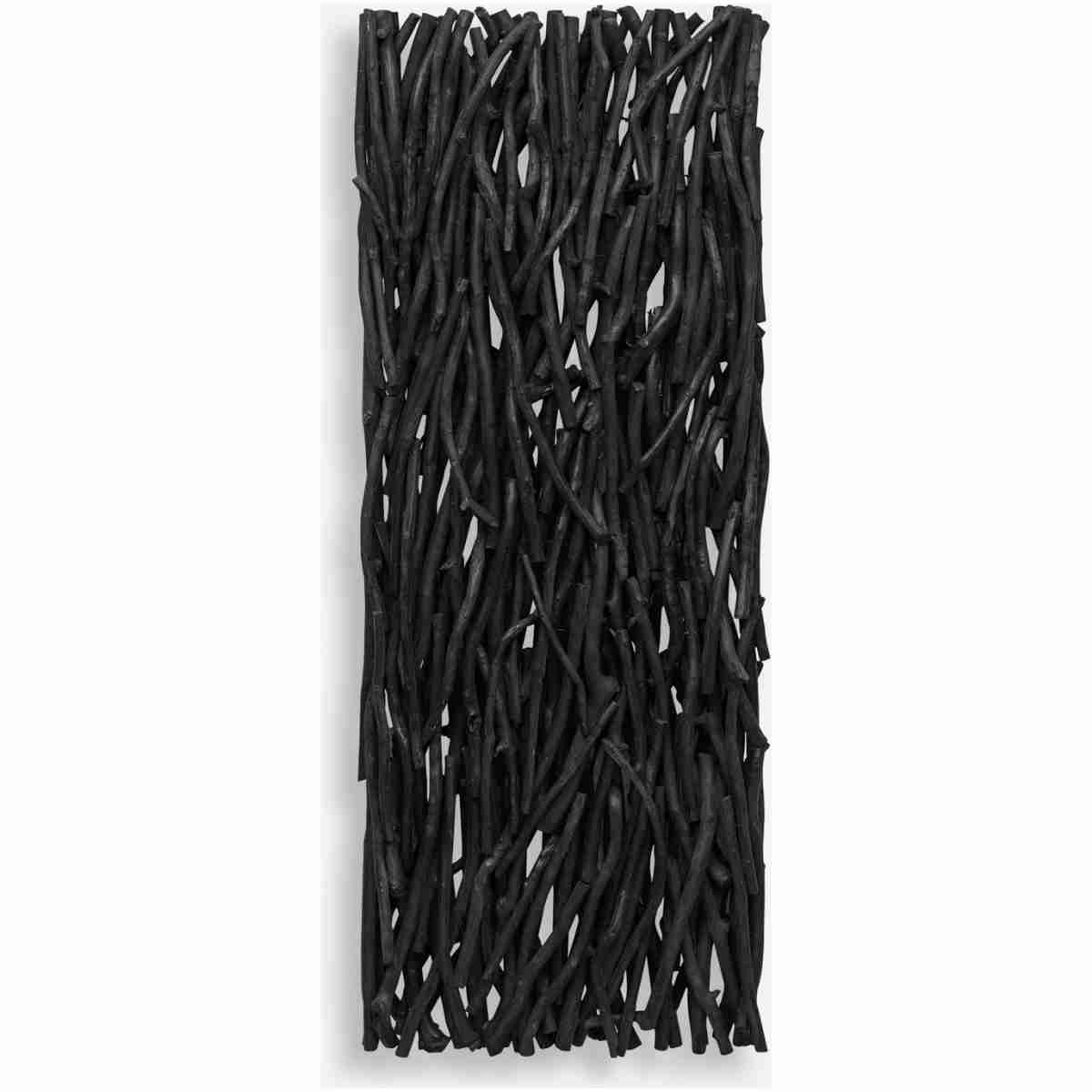 Gathered Teak-Black Wood Wall Décor