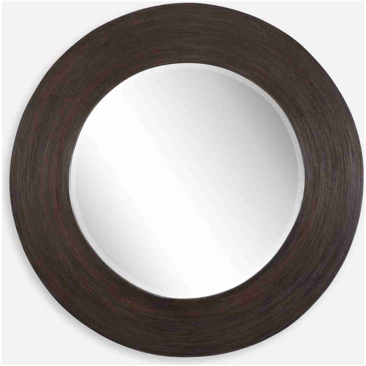 Uttermost Dutton Dark Walnut Round Mirror