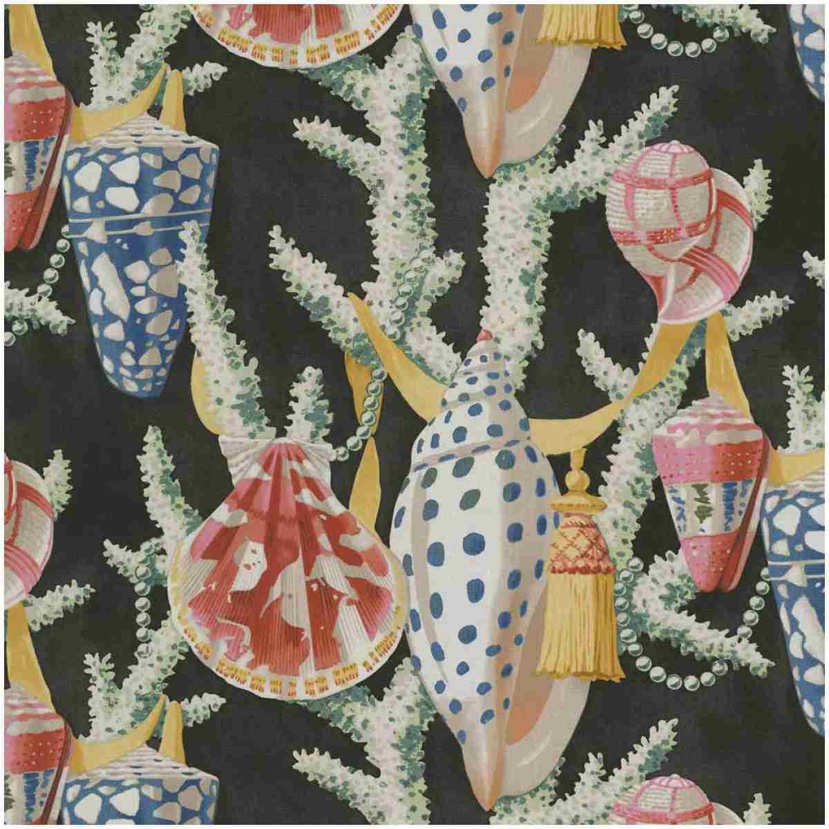 Pk-Ocean/Ebony - Prints Fabric Suitable For Drapery