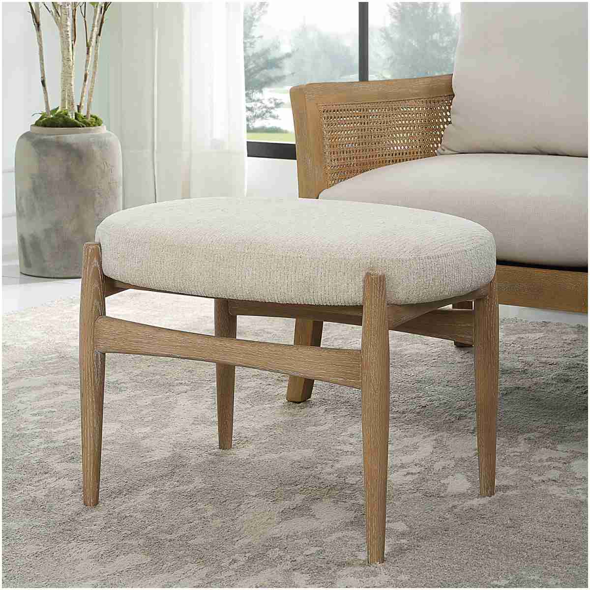 Uttermost Acrobat Off-White Small Bench