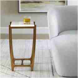 Uttermost Affinity White Marble Accent Table