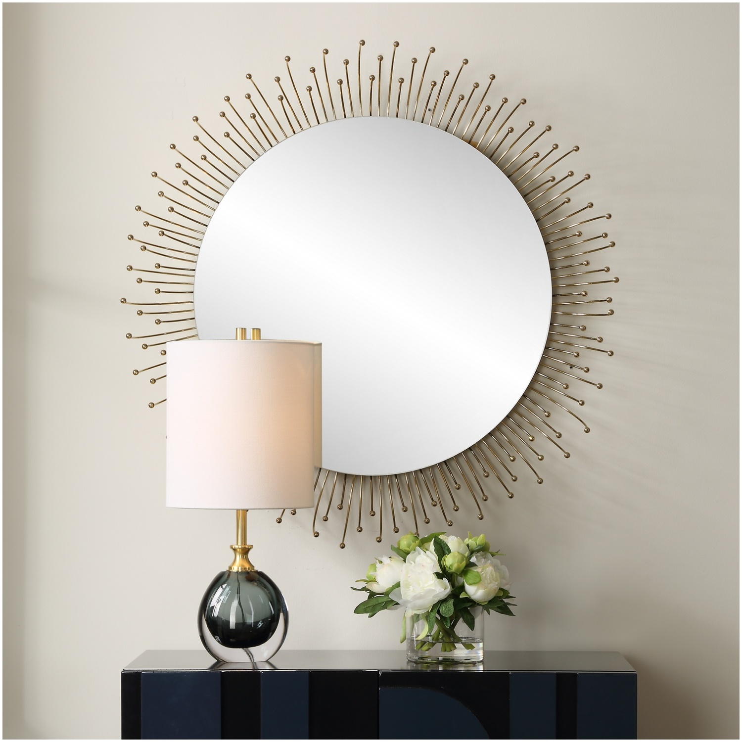 Uttermost Aga Round Gold Mirror