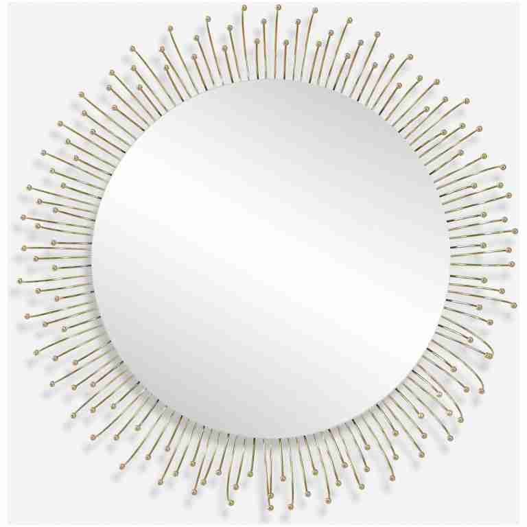 Aga-Round Gold Mirror