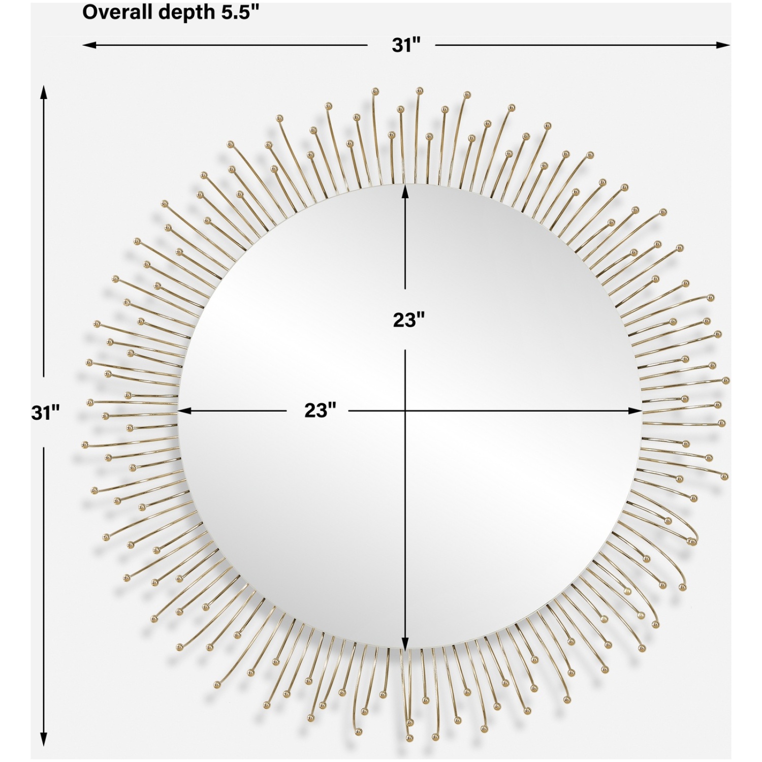 Aga Round Gold Mirror