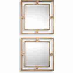 Allick-Gold Square Mirrors