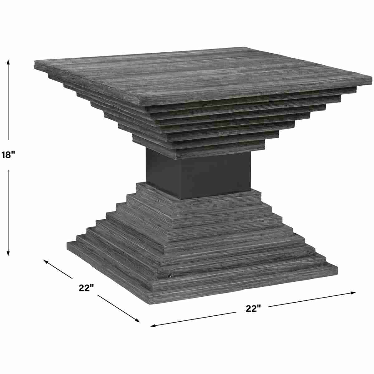 Andes Wooden Geometric Accent Table