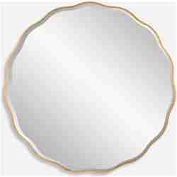 Aneta-Large Gold Round Mirror