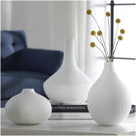 Uttermost Apothecary Satin White Vases