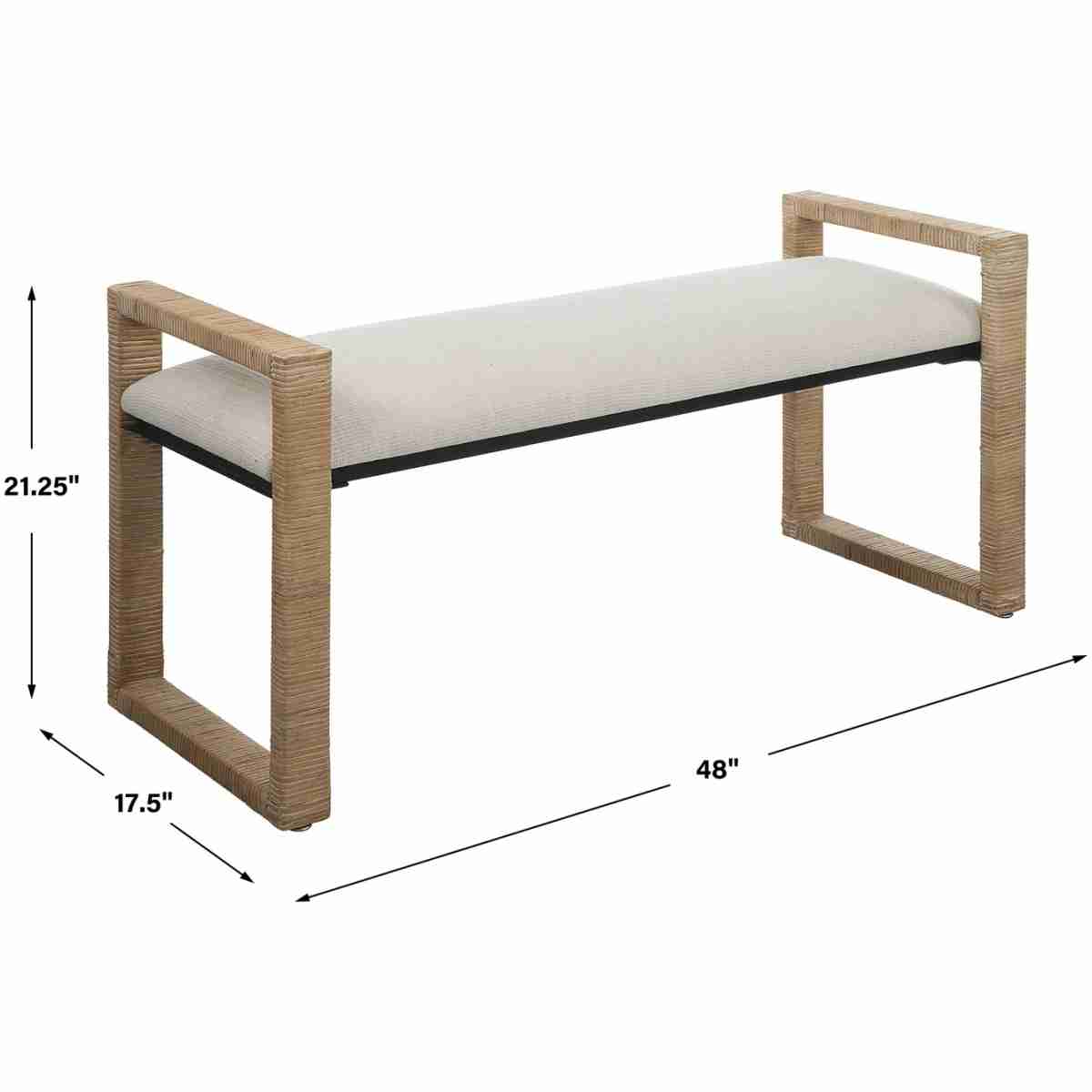 Areca Coastal Rattan Bench