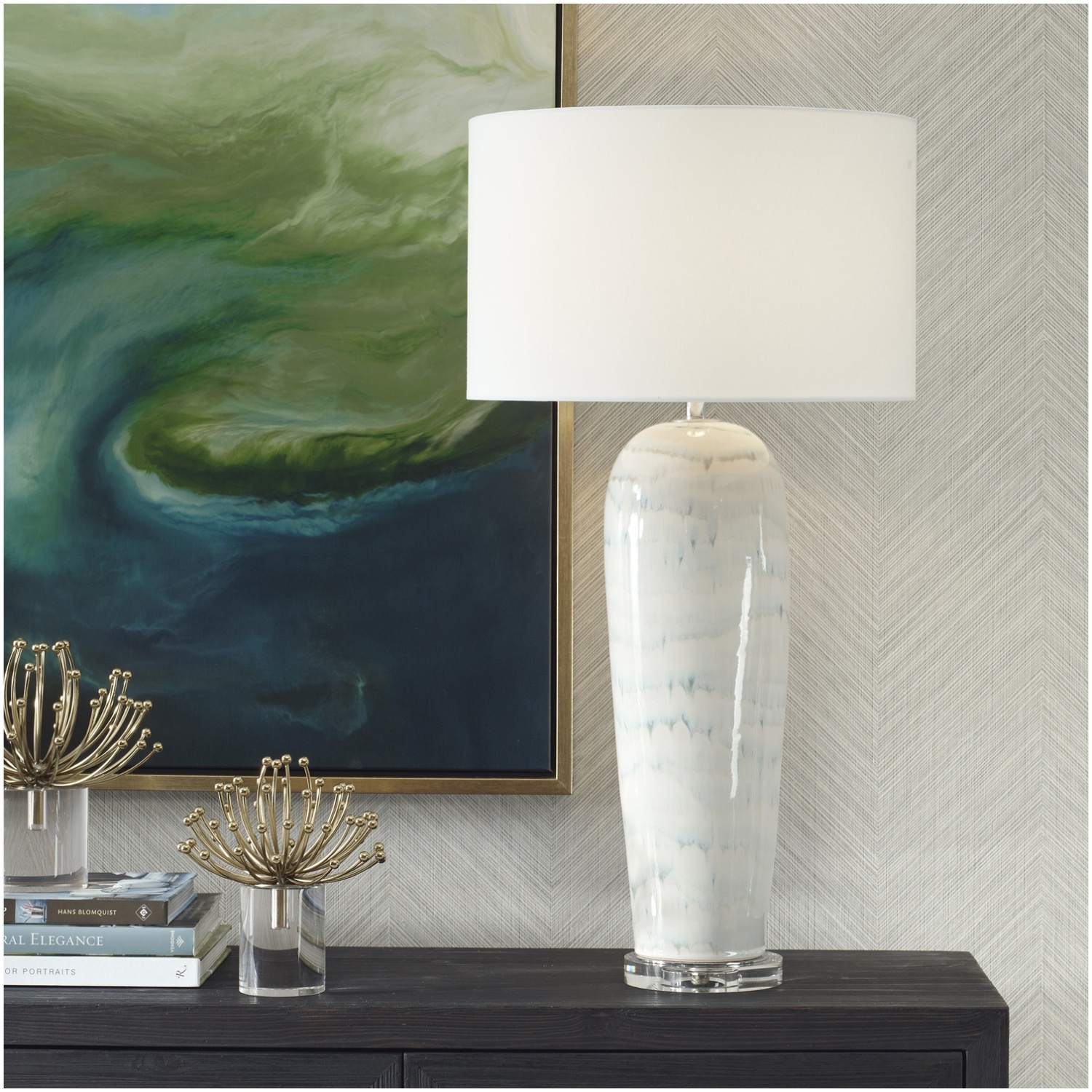 Uttermost Arden White Glaze Table Lamp